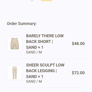 Skims low back sheer sculpting shapewear leggings, sand color, size Medium